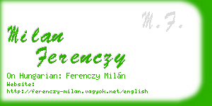 milan ferenczy business card