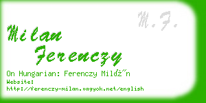 milan ferenczy business card